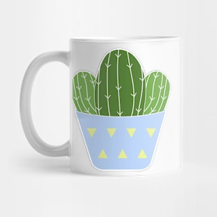 Cute mini cactus in a blue pot Mug